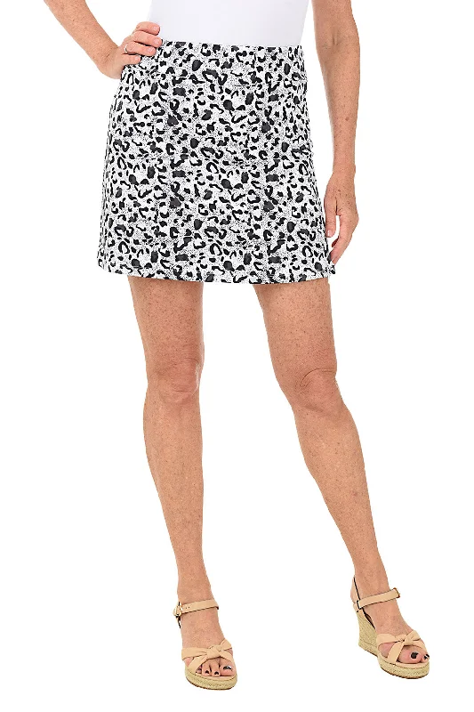 Versatile Wardrobe Essentials Snow Leopard UPF50+ Pull-On Skort