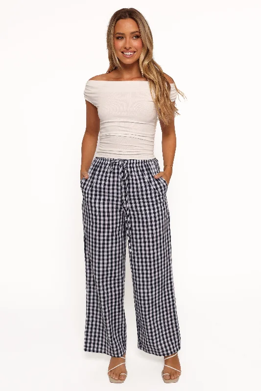 Stylish Looks Dara Pant - Navy Gingham