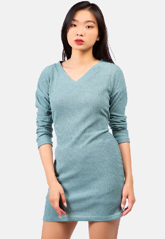 Fashion Essentials Bodycon Tie Behind Knit Dress