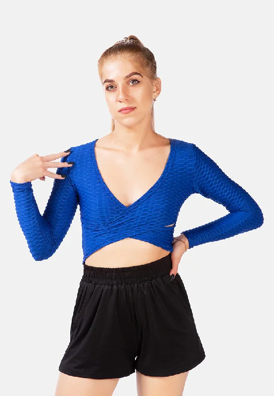 Chic And Comfortable V-Neck Wrap Yoga Crop Top