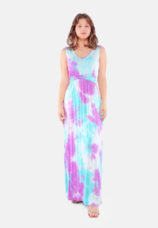 High End Women's Wear Tie Dye Summer Maxi Dress