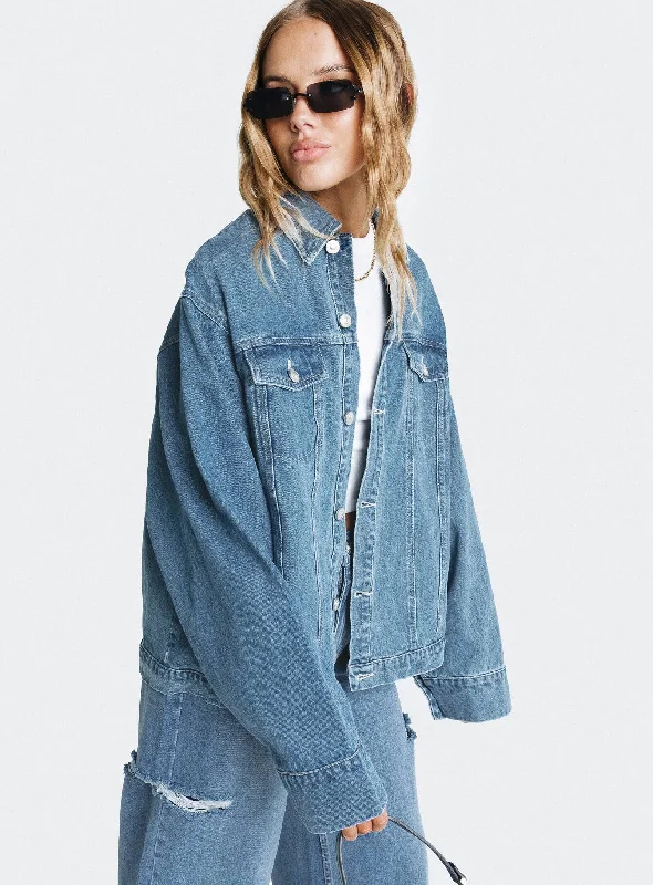 Fashionista Favorites Ward Mid Wash Denim Jacket