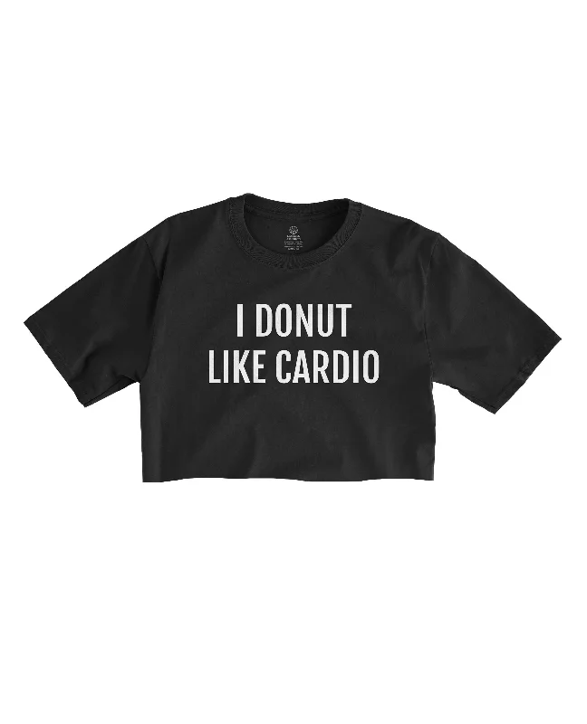 Exclusive Discounts I Donut Like Cardio - Black Cropped Tee