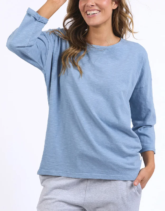 Online Boutiques Best Annie Lightweight Top - Steel Blue