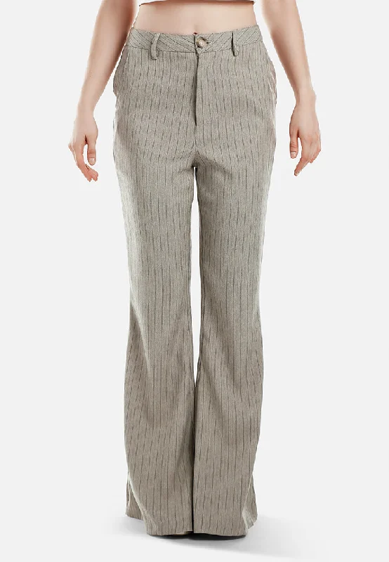 Bundle Offer Herringbone Slim Flare Trousers By RUW