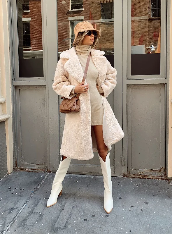 Unleash Your Trend Driven Style Leah Teddy Coat Beige