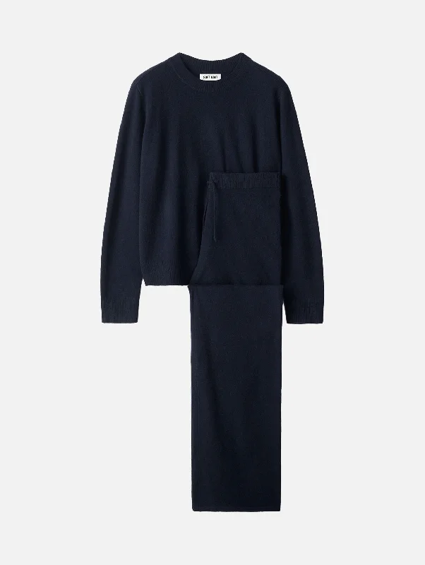 Trendy Styles Cashmere Set in Navy