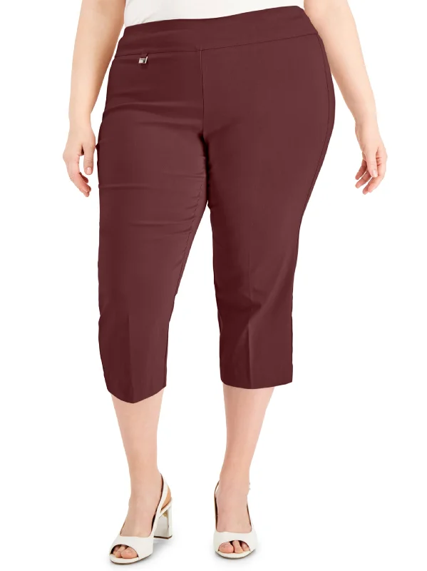 Clearance Sale Women's Capri Pull-on with Tummy-Control Pant,Burgundy