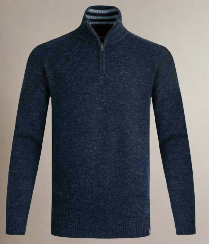 Chic Casual Style Navy Men's Helmsdale 1/4 Zip Jumper