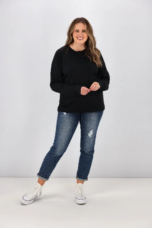 Redefining Women's Fashion As Colour Dice Long sleeve Tee Black