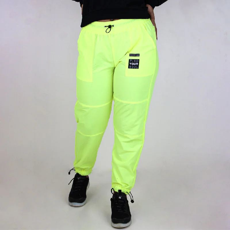 Plus Size Women Wear Women's Elastic Waistband Plain Pant,Neon Green