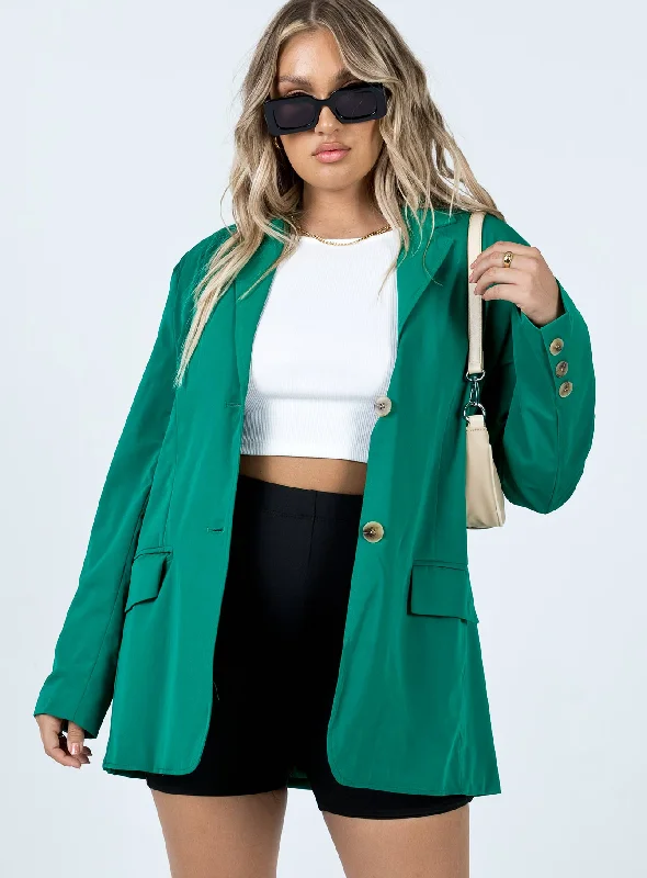 Dive Into Trendy Styles Spring Issue Blazer Green