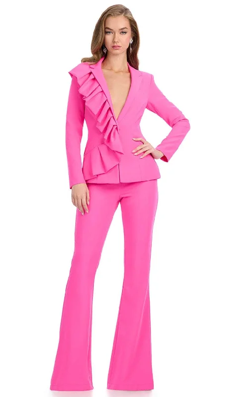 Cool Prices Ashley Lauren 11971 - Ruffle V-Neckline Two-Piece Jersey Jumpsuit