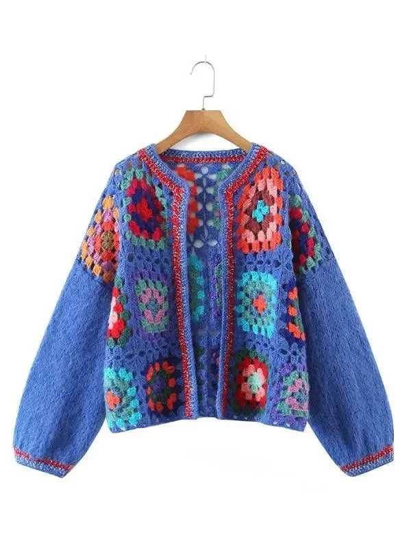 Forward Trendsetter Loose Crochet  Women Cardigan Sweater