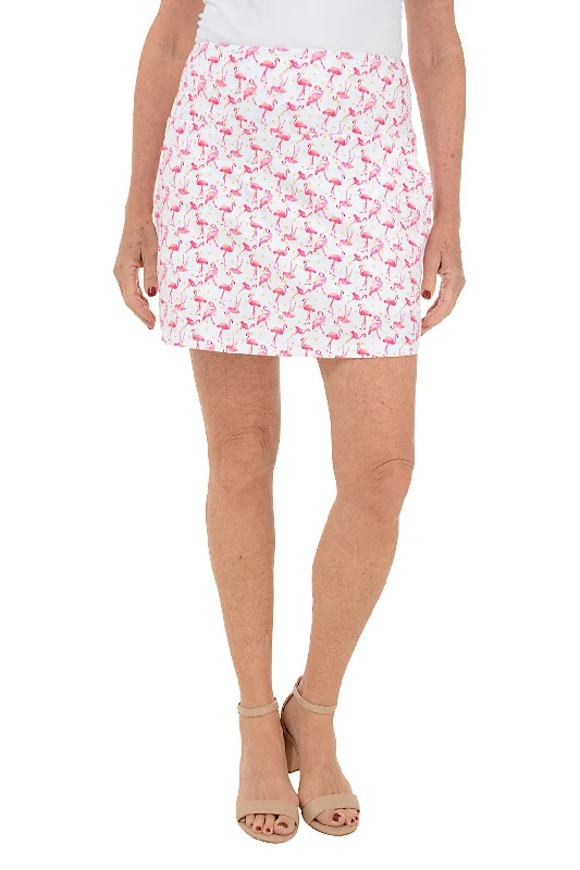 Elevate Your Wardrobe Dancing Flamingos Slimming Skort