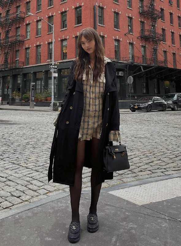 Bold Fashion Cassie Trench Coat Black