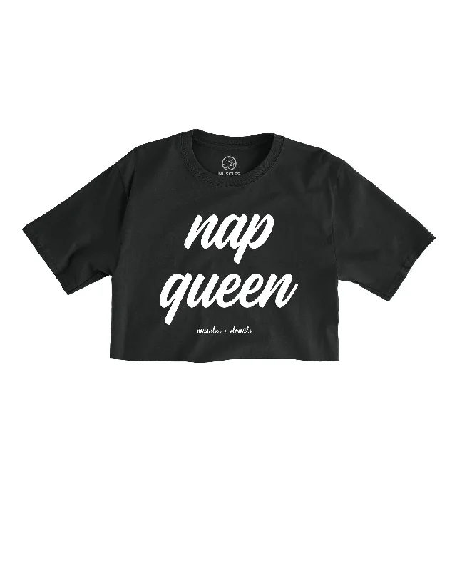 Must Haves Nap Queen - Black Cropped Tee