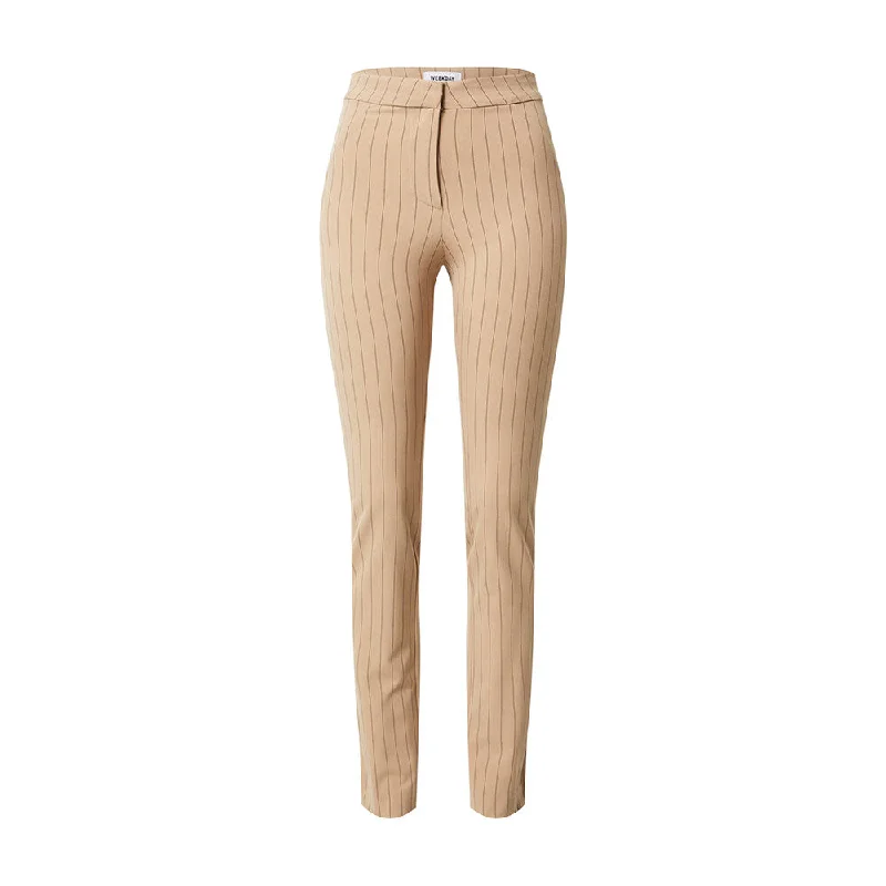 Casual Chic Clothing Women's Striped Formal Pant,Beige