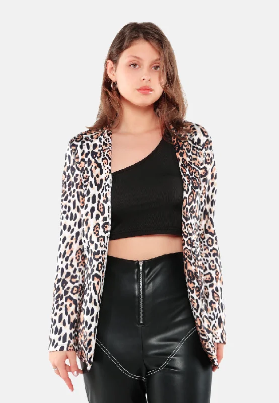 Festival Fashion Leopard Print Casual Blazer