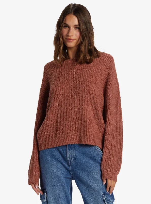 Break Fashion Norms Bombay Crew Neck Sweater - Cedar Wood