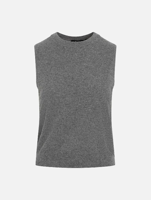 Stylish Savings Merino Knit Vest in Grey