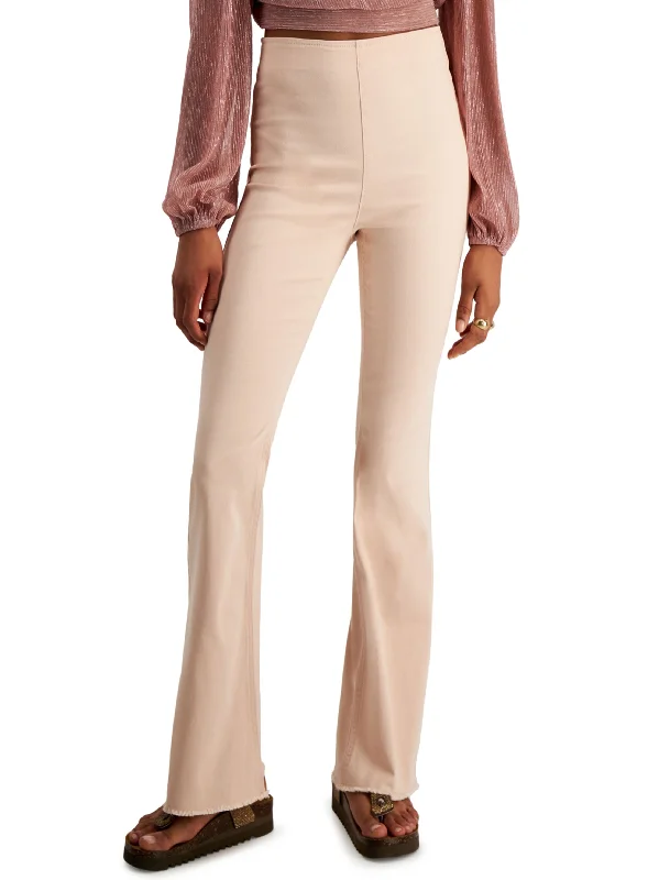 Women Apparel Women's Frayed-Hem Flare-Leg Pant,Light Pink