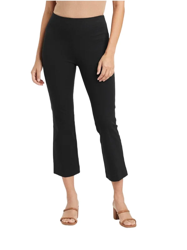 Bold Fashion Women's Plain Solid Flare Pant,Black