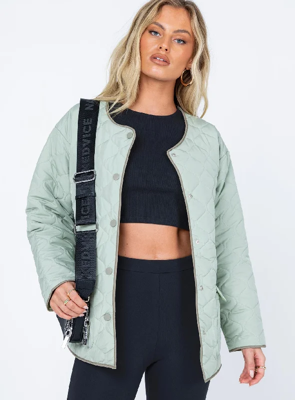 Style Beyond Borders Carter Quilted Liner Jacket Green