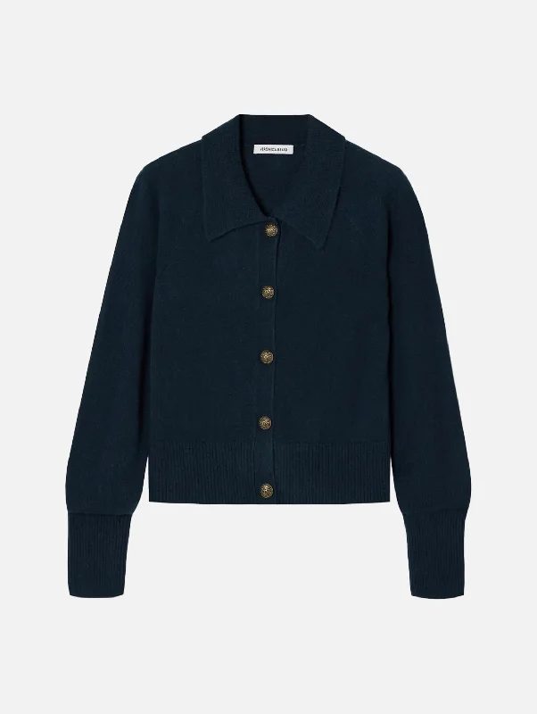 Online Boutiques Affordable Cheshire Cashmere Cardigan in Navy